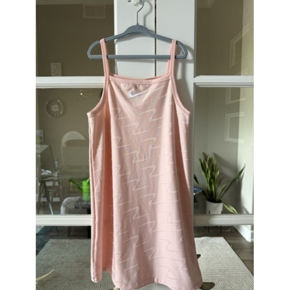 Nike Girls Light Pink Embossed Swoosh Camisole Dress Kids Size 6X Large